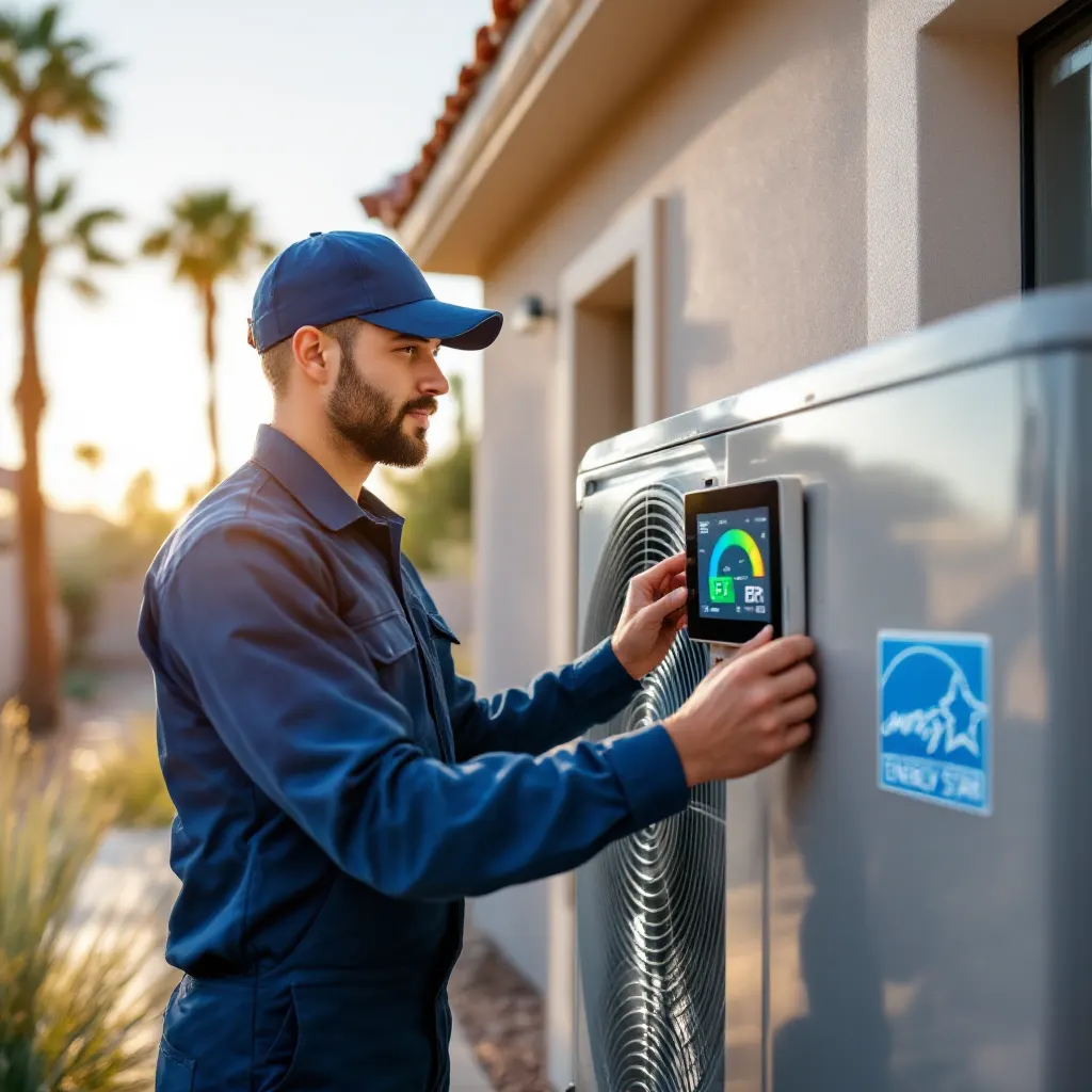 "HVAC technician in Gilbert performing maintenance"