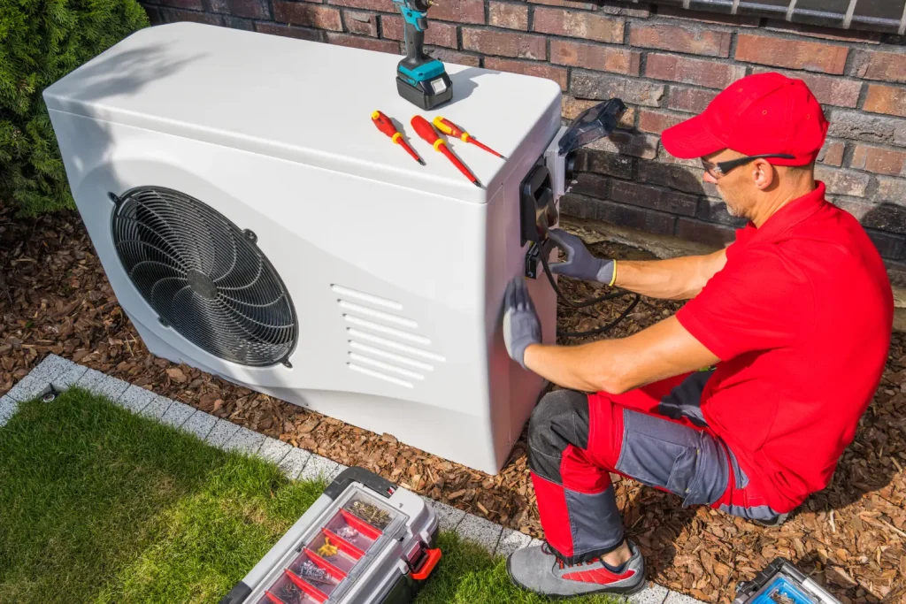 "HVAC installation by technicians."